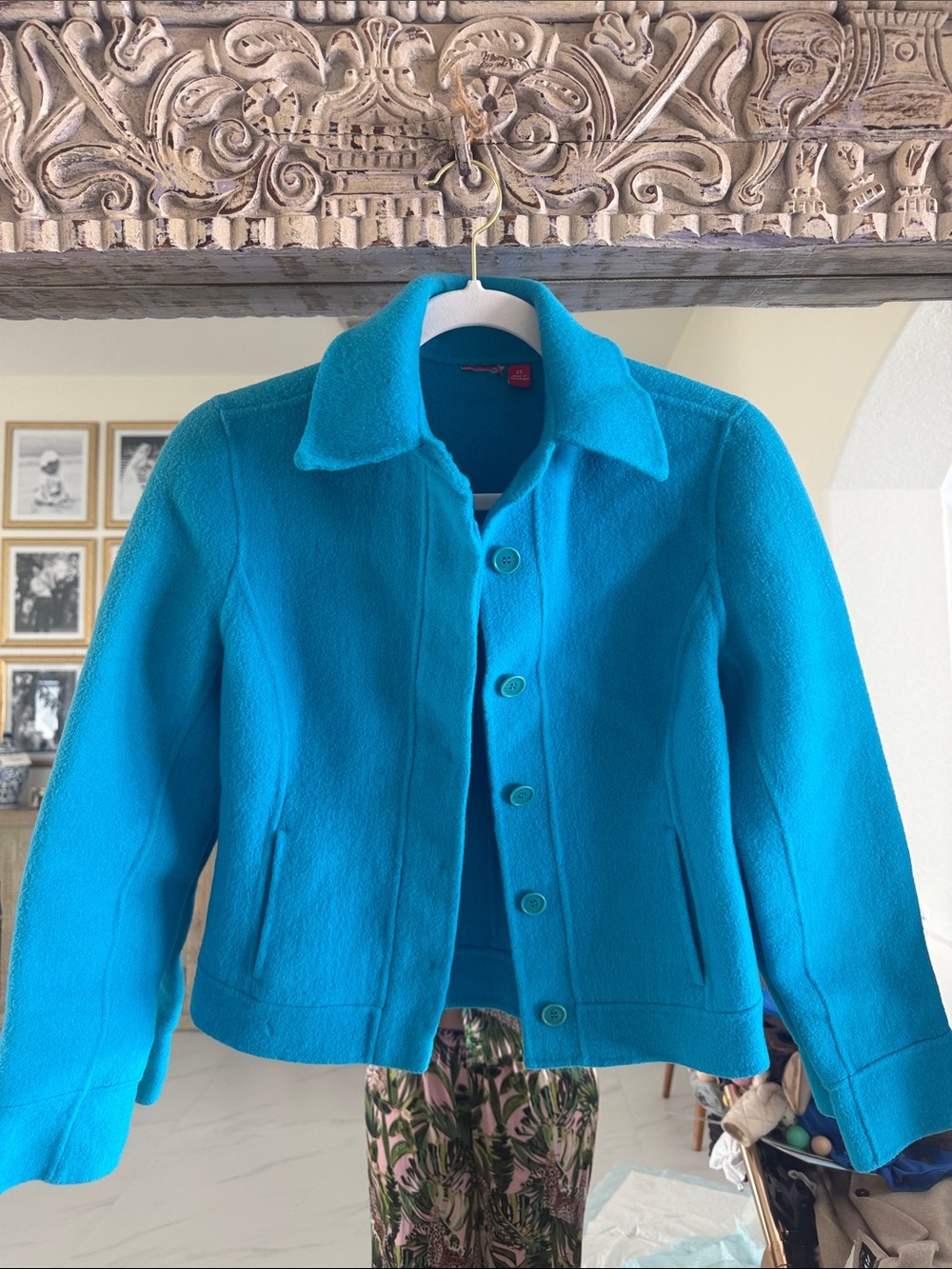 Vintage Anne Klein Bright Teal Wool-Blend Jacket